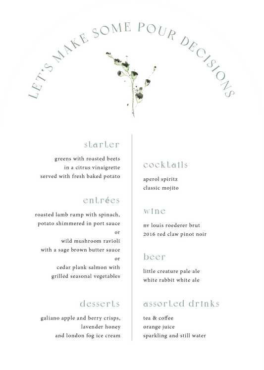 Love And LeavesMenu Cards by Joy