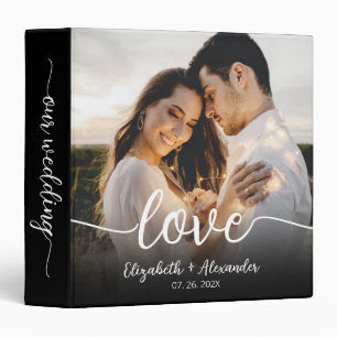Love Script Elegant Wedding Photo Album Binder