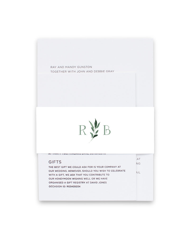 Love And Leaves Invitation Belly Band by Joy