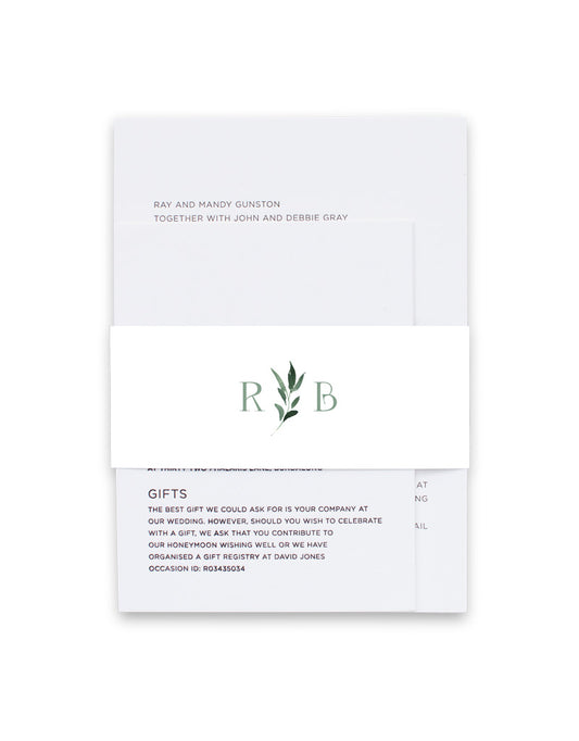 Love And Leaves Invitation Belly Band by Joy