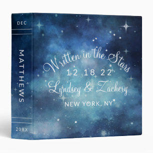 Lunar Sky Full Moon Celestial Wedding Photo Album 3 Ring Binder