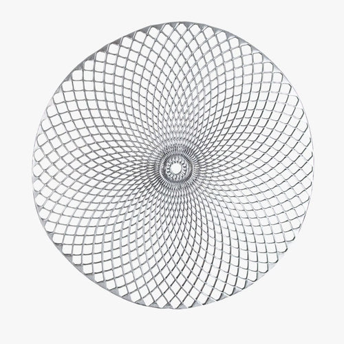 15" Silver Round Vinyl Placemat | 1 Placemat