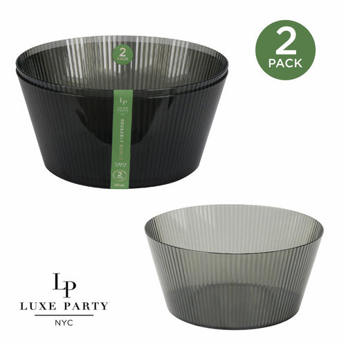2Pk Smoke Ribbed Serving / Salad Bowl - 135oz