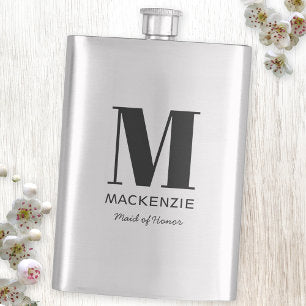 Maid of Honor Monogram Name Flask