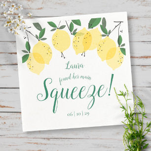 Main Squeeze Lemons Bridal Shower Napkins