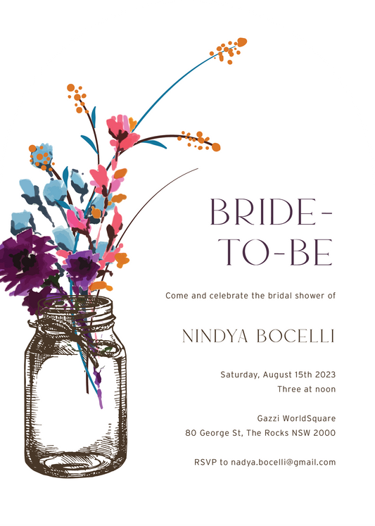 Classic Mason JarBridal Shower Invitation by Inggrid H.