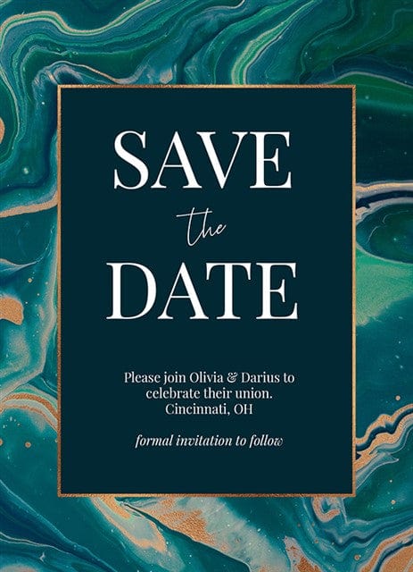 Marble Matrimony Wedding Invitation