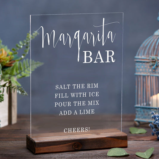 Margarita Bar Acrylic Event Bar Sign