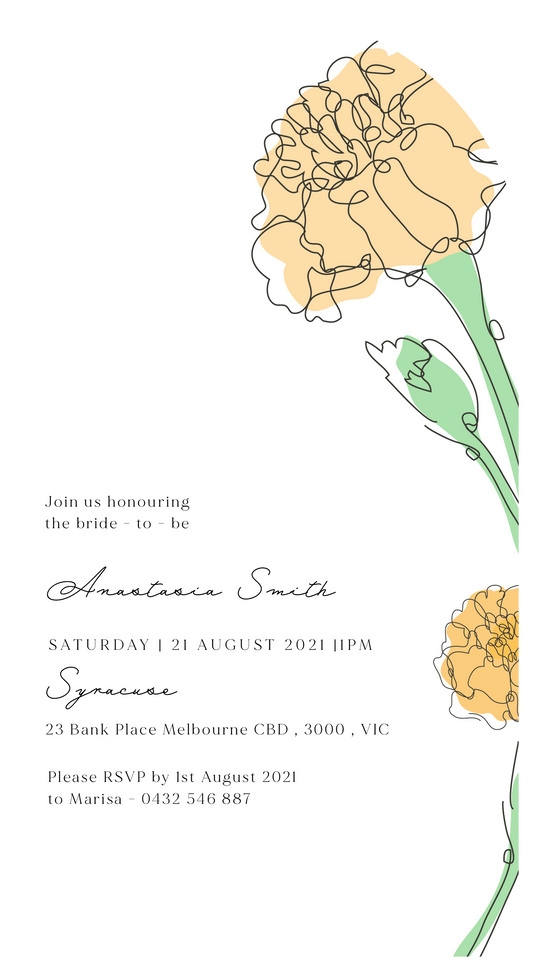 MarigoldBridal Shower Invitation by Vega R.
