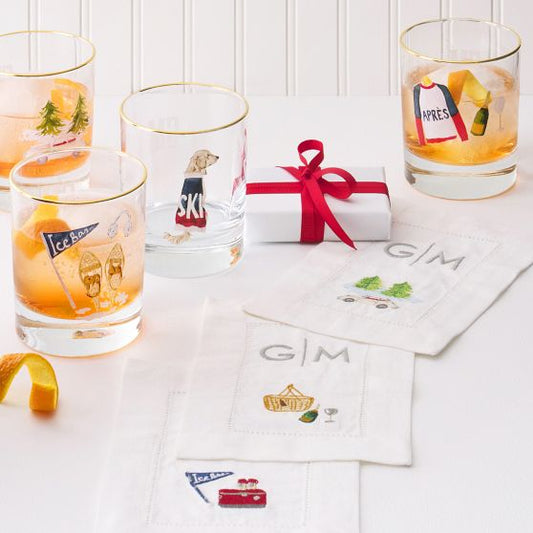 Mark & Graham X Gray Malin AprãˆS Ski Cocktail Napkins, Set Of 4