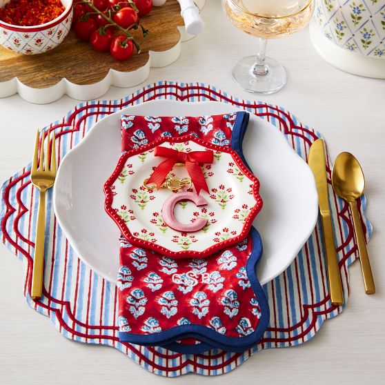 Mark & Graham X Pencil & Paper Co. Block Print Napkins, Set Of 4