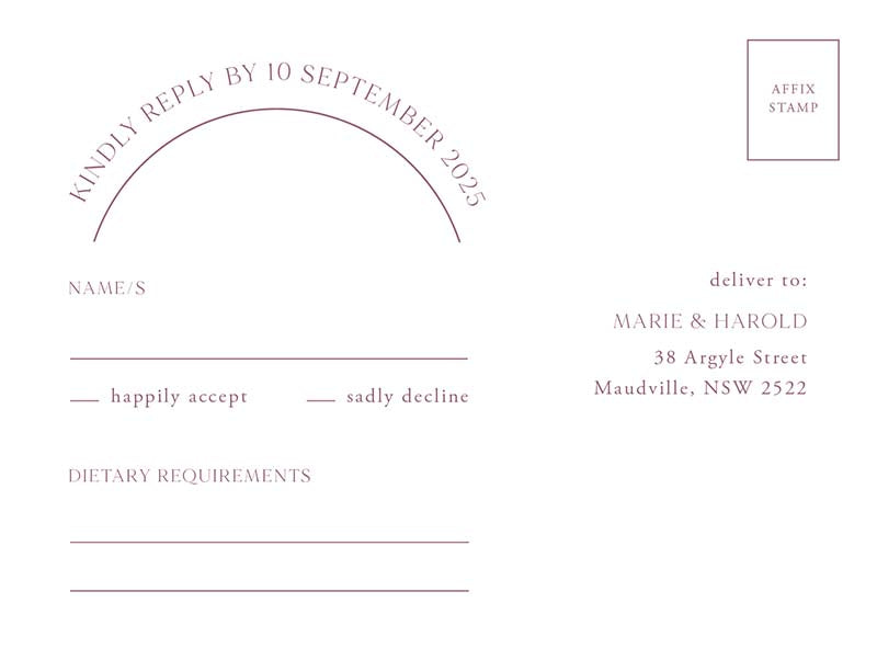 Mauvelous RSVP Cards by Yunita Y.