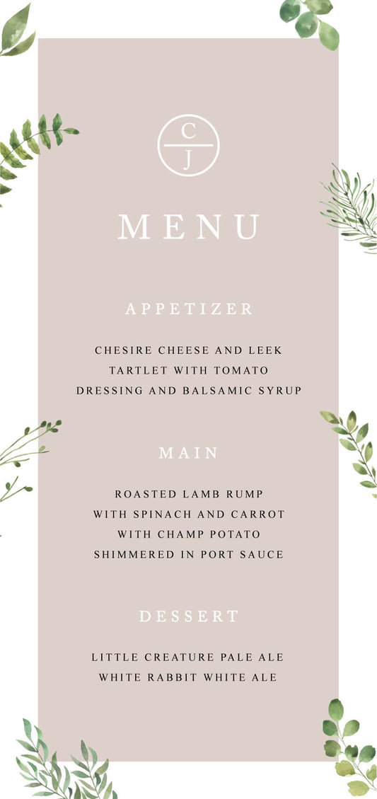 Botanical FunMenu Cards by Joy