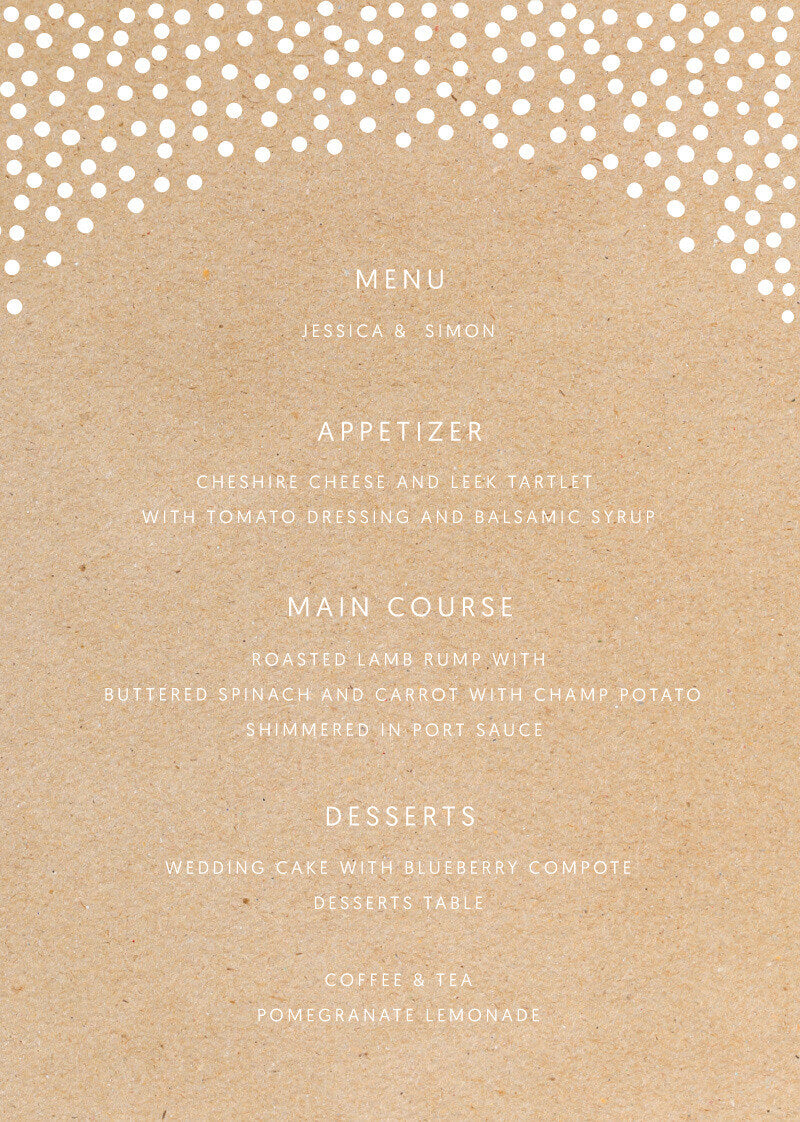 Foil Of DreamsMenu Cards by Phabo R.