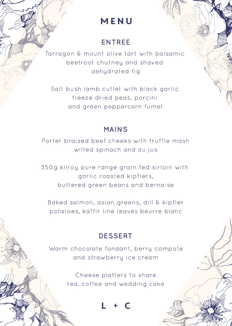 Blue ContourMenu Cards by Jamie L.