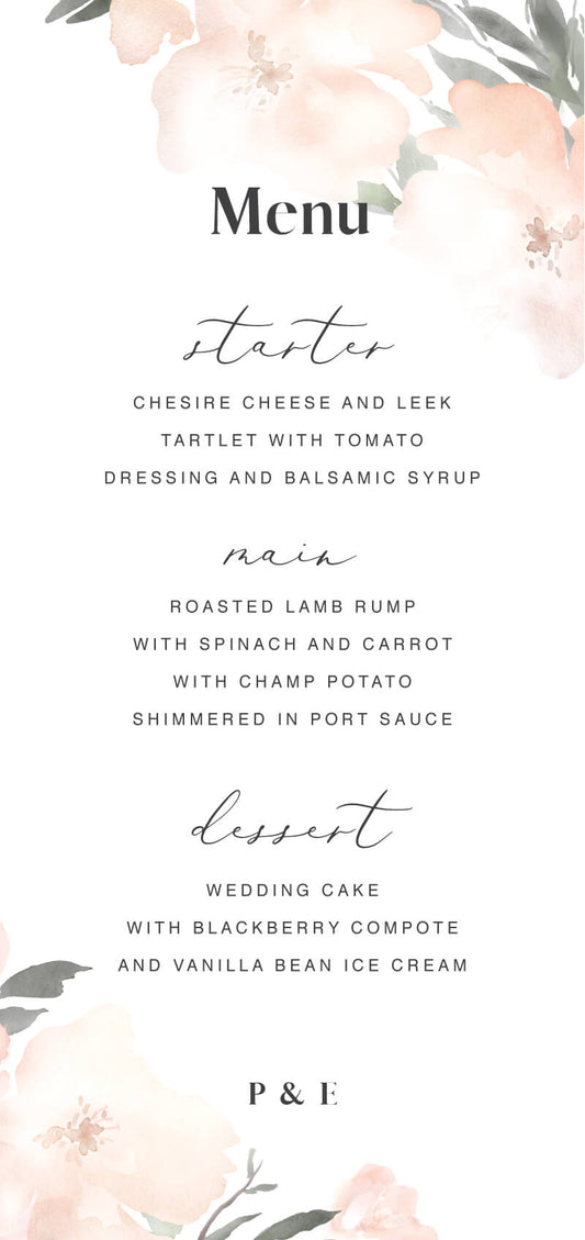 Ivory GardenMenu Cards by Joy