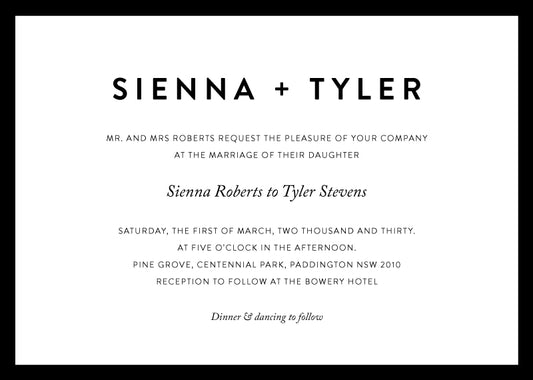 Minimal Wedding Invitations by Amelia S.