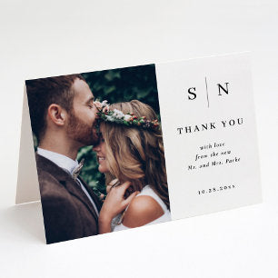 Minimal and Chic Photo Wedding Thank You Card
