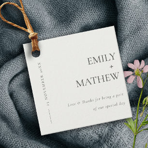 MINIMAL MODERN BLACK & WHITE TYPOGRAPHY WEDDING FAVOR TAGS