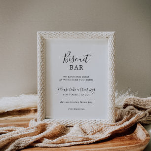 Minimalist Biscuit Bar Dog Treat Wedding Favor Poster