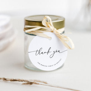 Minimalist Calligraphy Bridal Shower Thank You Favor Tags