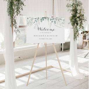 Minimalist Greenery Eucalyptus Wedding Welcome Poster