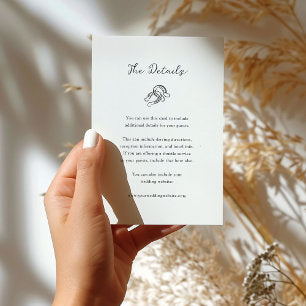 Minimalist Horseshoe Wedding Guest Details Enclosure Card