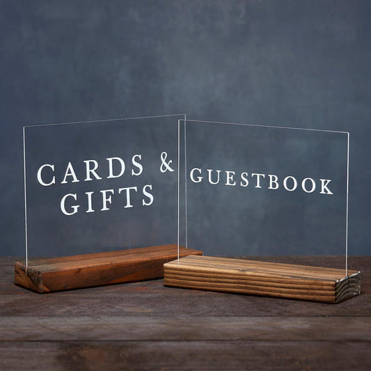 Modern Cards & Gifts and Guestbook Sign, Set of 2