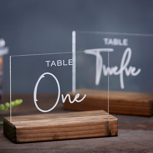 Modern Script Acrylic Table Numbers