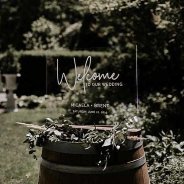 Modern Script Acrylic Wedding Welcome Sign