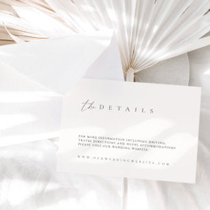 Modern Black White Wedding Details Enclosure Card