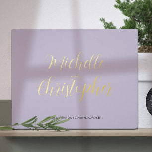 Modern Calligraphy for Bride and Groom's Wedding Foil Guest Book