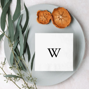 Modern Calligraphy Monogram Wedding Napkin