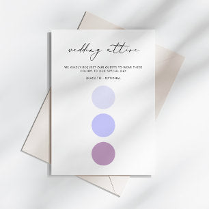 Modern Elegant Calligraphy Wedding Attire Color Enclosure Card