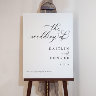 Modern Elegant Calligraphy Wedding Welcome Sign