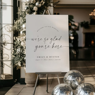 Modern Elegant Script Wedding Welcome Sign
