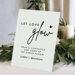 Modern Let Love Glow Wedding Glow Stick Sign