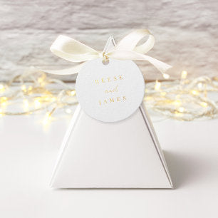 Modern Minimal Personalized Wedding Foil Favor Tags