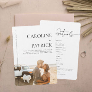 Modern Minimal Photo Wedding Details & Invitation