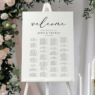 Modern Minimalist Calligraphy Wedding Seating Plan Foam Board