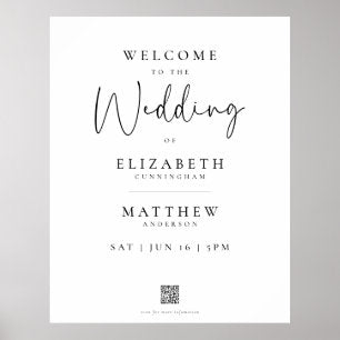 Modern Minimalist Elegant Simple Wedding Welcome Poster