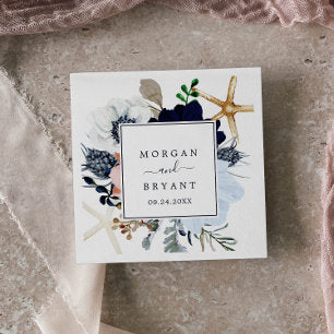 Modern Nautical Floral Wedding Napkins