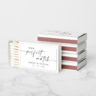 Modern Script Personalized Wedding Favor Matchboxes