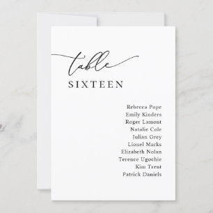 Modern Simple Script Wedding Seating Chart Cards