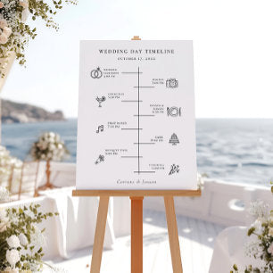 Modern Wedding Day Icons Timeline Foam Board