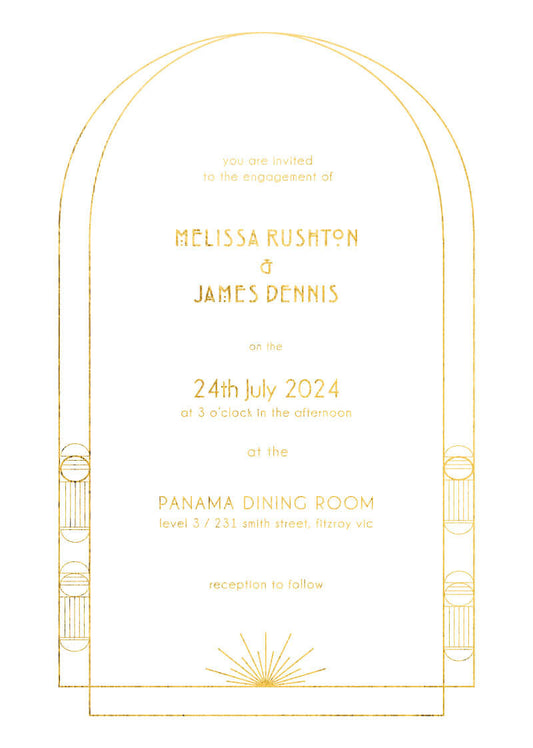 Modern Deco Engagement Invitations by Elisabeth M.