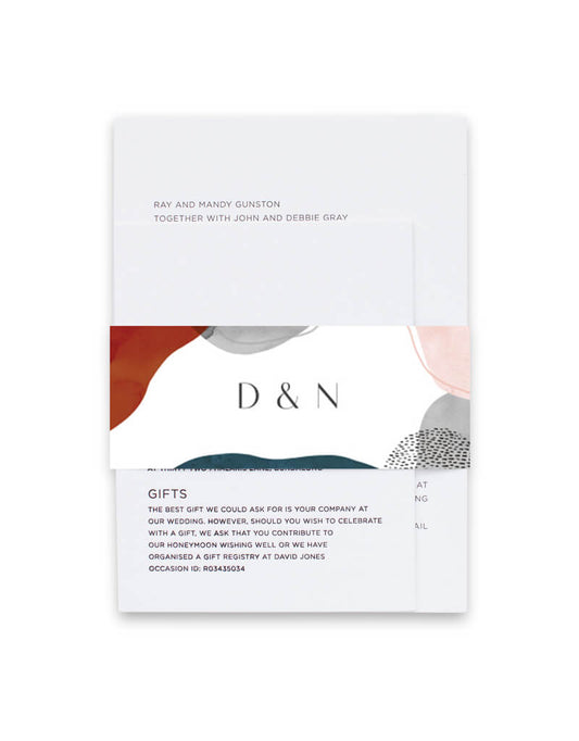 Mod Shapes Invitation Belly Band by Joy