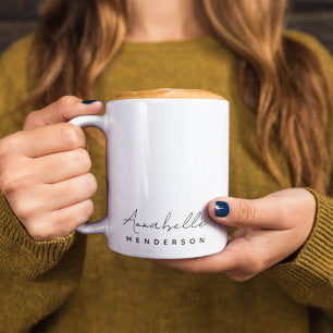 Monogram Name Modern Minimalist Stylish Coffee Mug