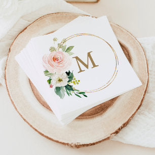 Monogram Wedding Napkin Cocktail Napkin