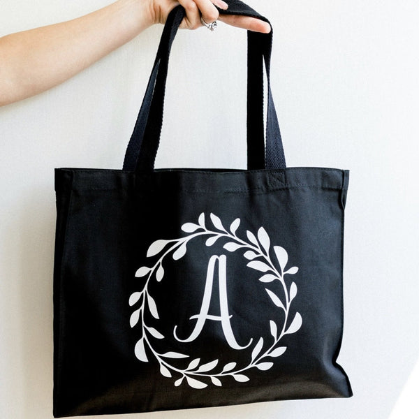 Monogrammed Bridesmaid Canvas Tote Bag